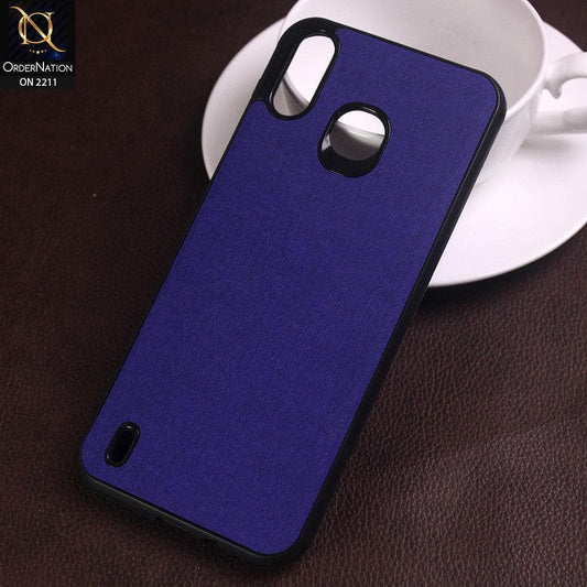 Infinix Smart 4 Cover - Blue - Febric Leather Texture Soft Tpu Case