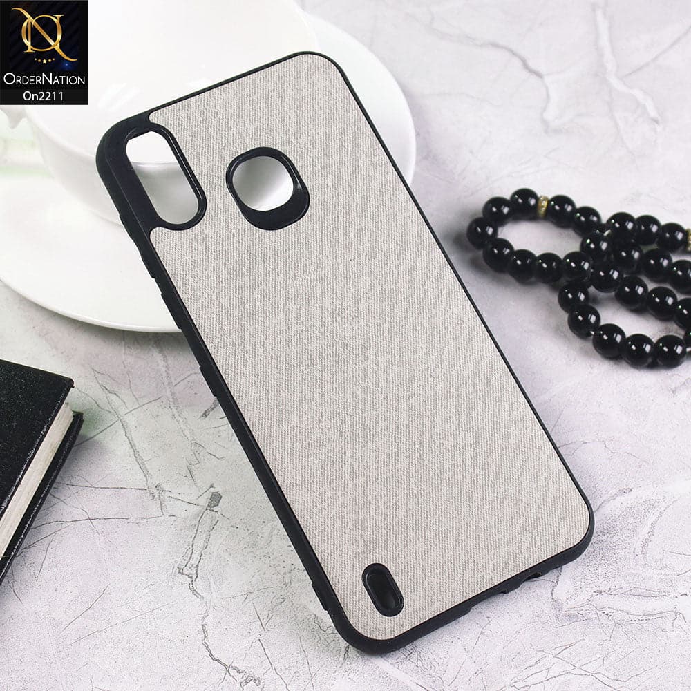 Infinix Smart 4 Cover - Gray - Febric Leather Texture Soft Tpu Case