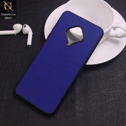 Vivo S1 Pro Cover - Blue - Febric Leather Texture Soft Tpu Case