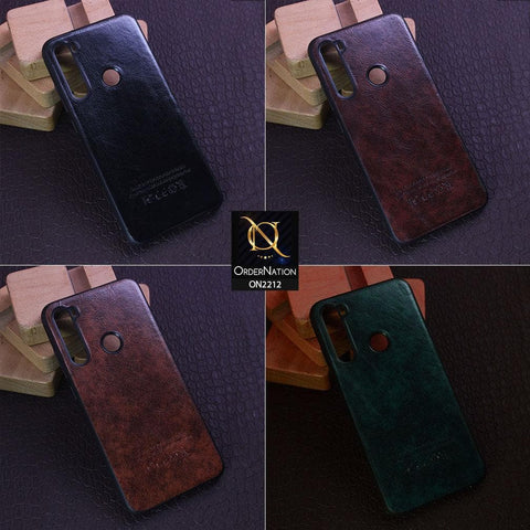 Oppo A9 2020 Cover - Light Brown - Leather Texture Soft TPU Case