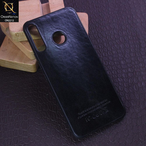 Infinix Hot 8 Cover - Black - Leather Texture Soft TPU Case