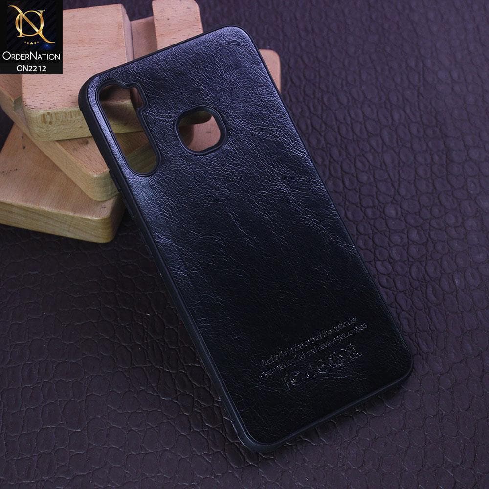 Infinix S5 Cover - Black - Leather Texture Soft TPU Case