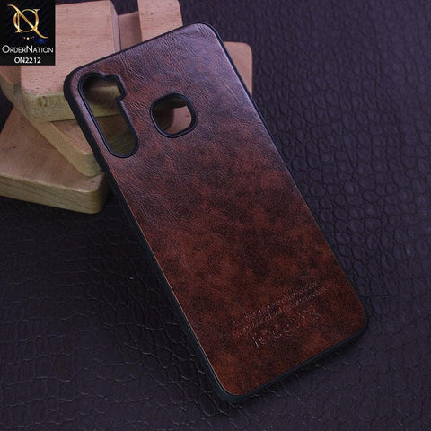 Infinix S5 Cover - Light Brown - Leather Texture Soft TPU Case