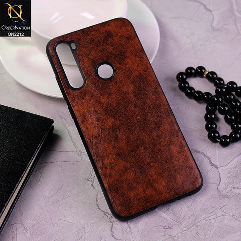 Xiaomi Redmi Note 8 Cover - Light Brown - Leather Texture Soft TPU Case