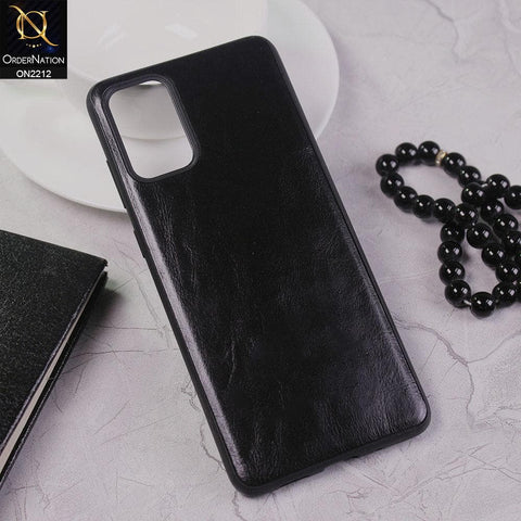 Samsung Galaxy S20 Plus Cover - Black - Leather Texture Soft TPU Case