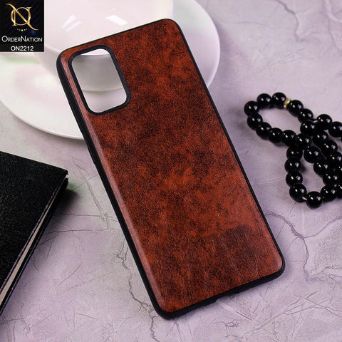 Samsung Galaxy S20 Plus Cover - Light Brown - Leather Texture Soft TPU Case