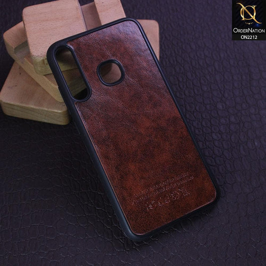 Infinix Smart 3 Plus Cover - Light Brown - Leather Texture Soft TPU Case