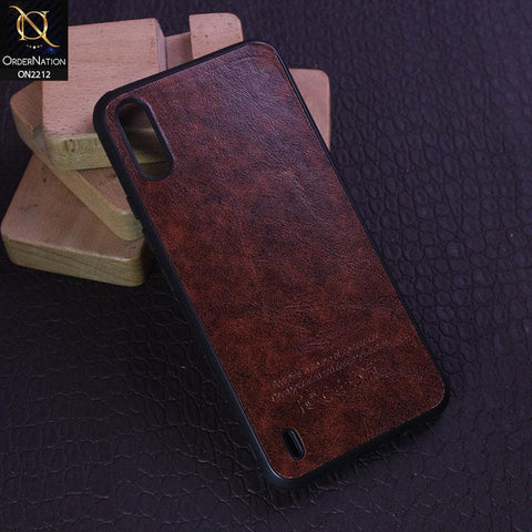 Tecno Spark Go Cover - Light Brown - Leather Texture Soft TPU Case