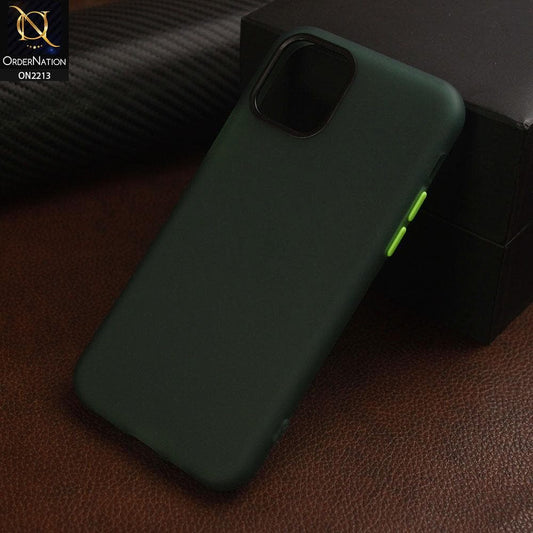 iPhone 11 Pro Cover - Green - Semi Transperent Liquid Silicon Candy Color Soft Case