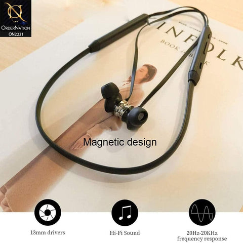 Bluedio T Energy Neckband Sport Wireless Bluetooth Headphones - Black
