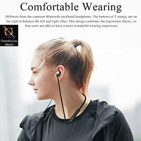 Bluedio T Energy Neckband Sport Wireless Bluetooth Headphones - Black