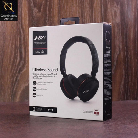 NIA-Q6 Wireless Headphones  - Black