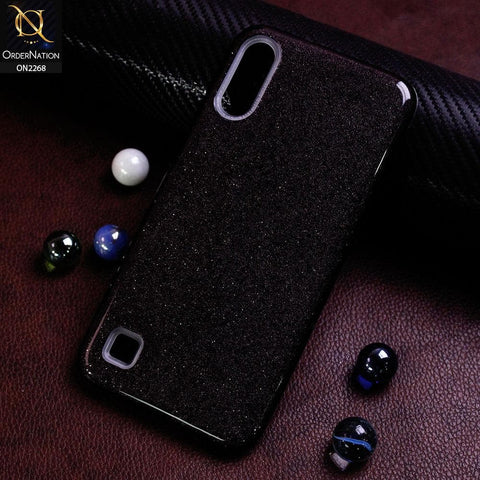 Samsung Galaxy A01 Cover - Black - Sparkel Glitter Bling Hybrid Soft Protective Case