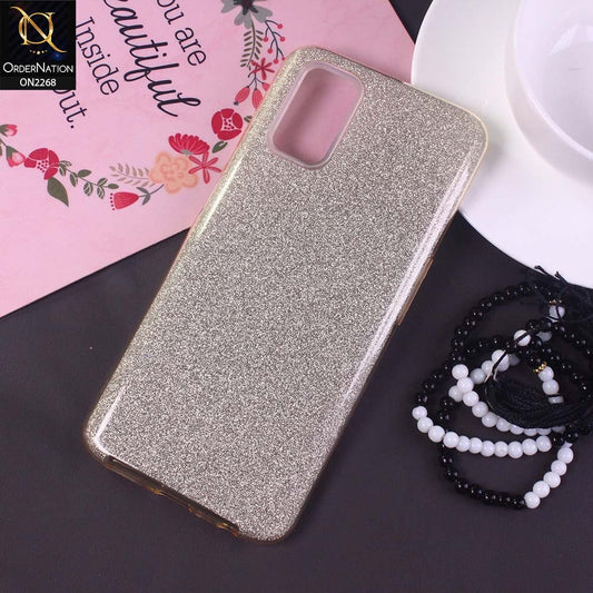 Oppo A92 Cover - Golden -Sparkel Glitter Bling Hybrid Soft Protective Case Gillter Does Not Move