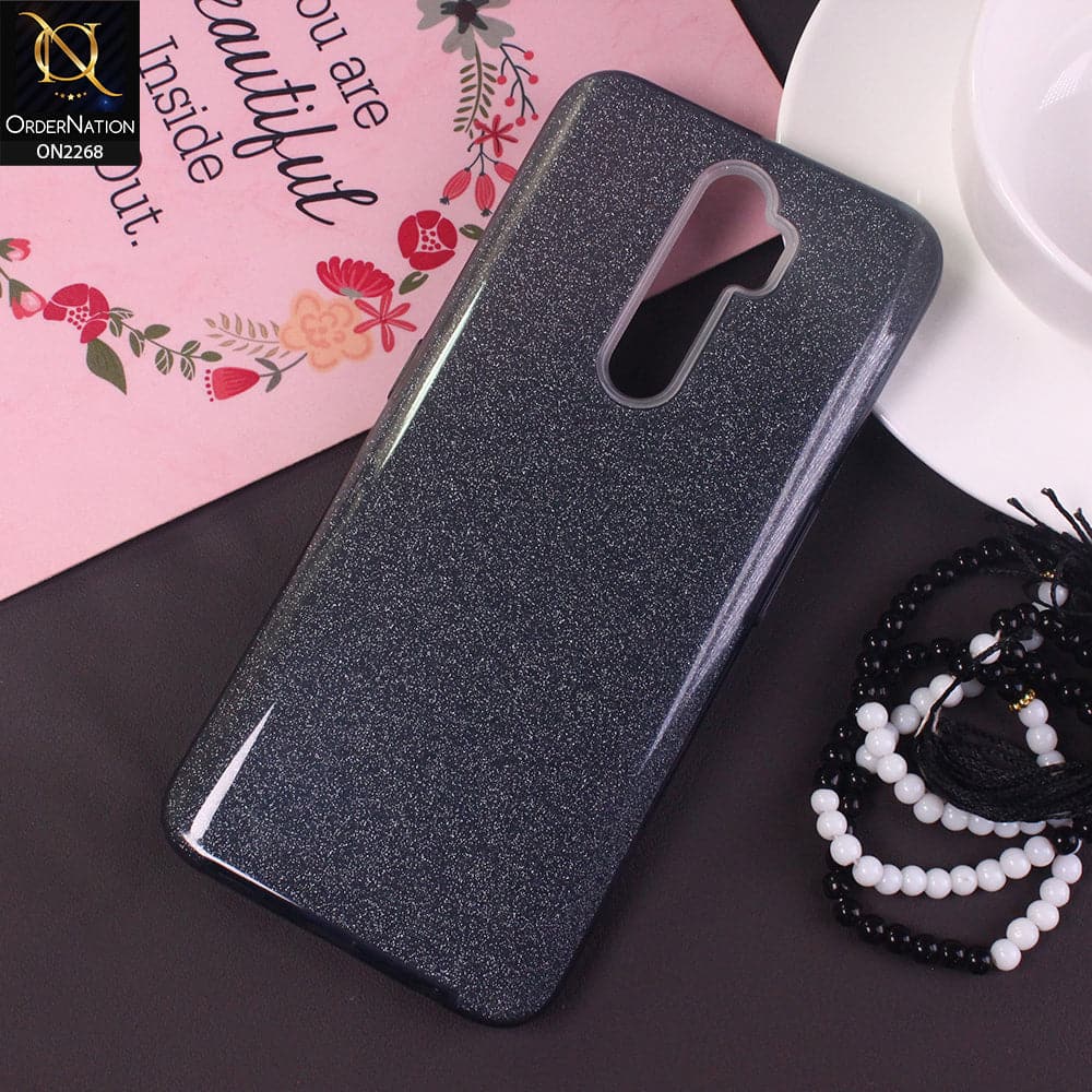 Oppo A9 2020 Cover - Gray -Sparkel Glitter Bling Hybrid Soft Protective Case Gillter Does Not Move
