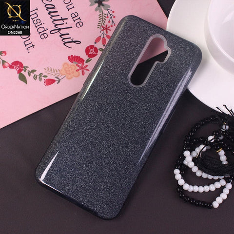 Oppo A9 2020 Cover - Gray -Sparkel Glitter Bling Hybrid Soft Protective Case Gillter Does Not Move