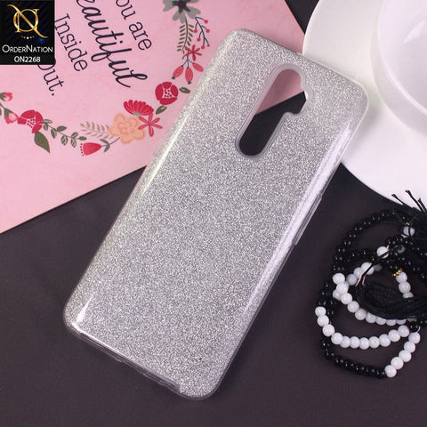 Oppo A5 2020 Cover - Silver -Sparkel Glitter Bling Hybrid Soft Protective Case Gillter Does Not Move