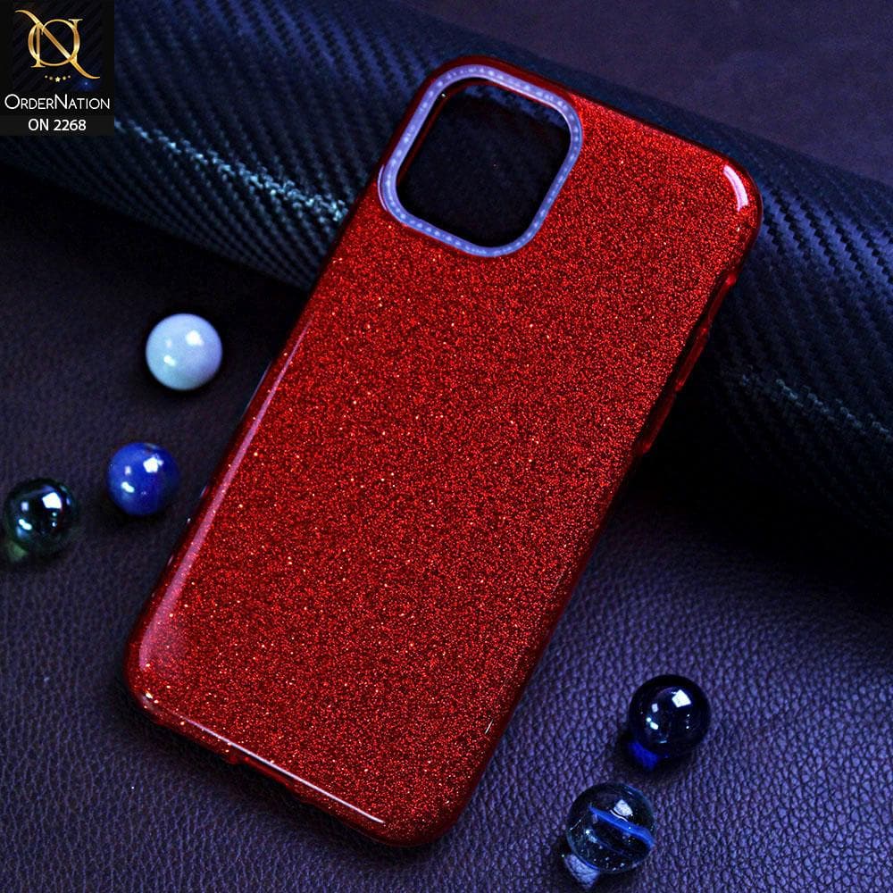 iPhone 11 Pro Max Cover - Red - Sparkel Glitter Bling Hybrid Soft Protective Case