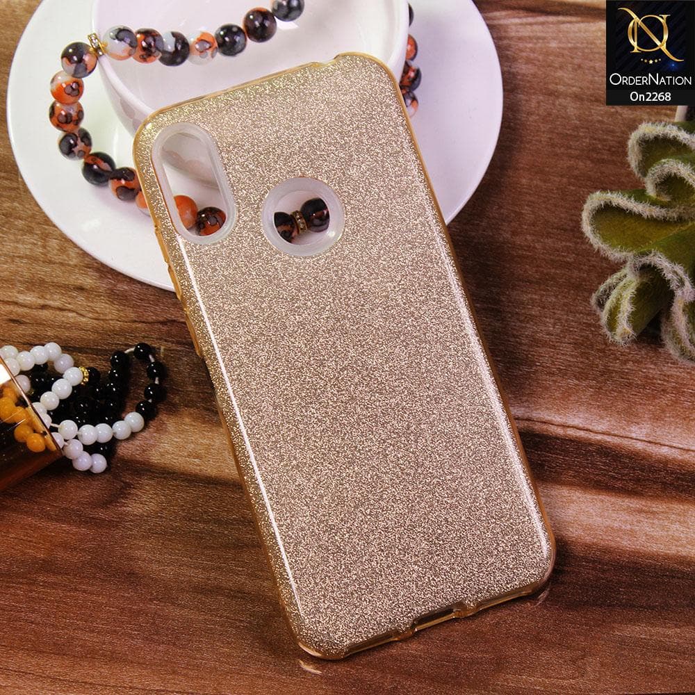 Huawei Y6 2019 / Y6 Prime 2019 - Golden - Sparkel Glitter Bling Hybrid Soft Protective Case
