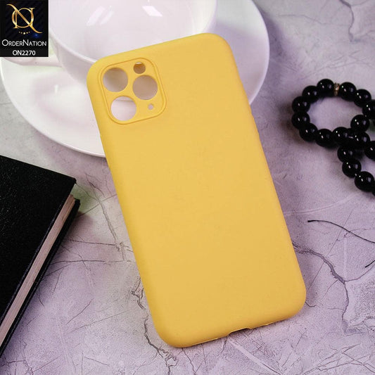 iPhone 11 Pro Cover - Yellow - Silicon Matte Candy Color Soft Case