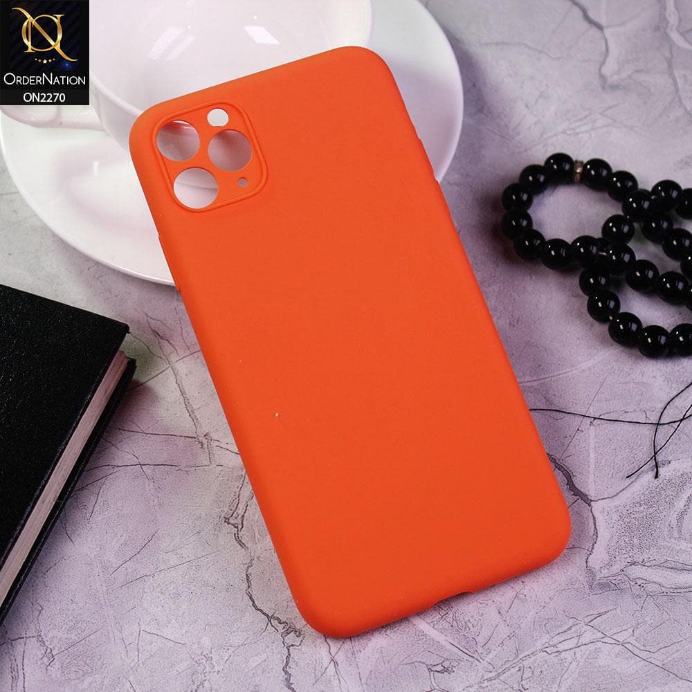 iPhone 11 Pro Max Cover - Orange - Design2 - Silicon Matte Candy Color Soft Case