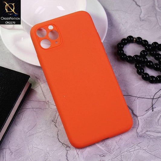 iPhone 11 Pro Max Cover - Orange - Design2 - Silicon Matte Candy Color Soft Case