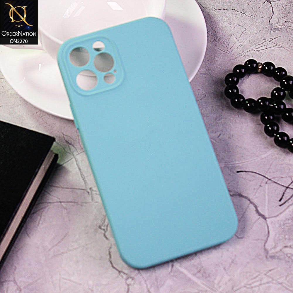 iPhone 12 Pro Cover - Aqua - Silicon Matte Candy Color Soft Case