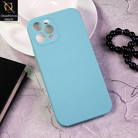 iPhone 12 Pro Cover - Aqua - Silicon Matte Candy Color Soft Case