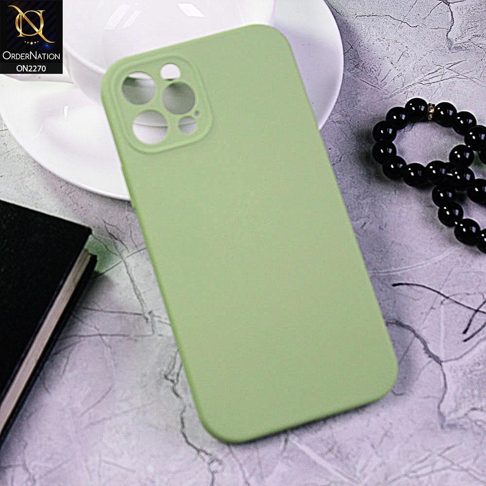 iPhone 12 Pro Cover - Light Green - Silicon Matte Candy Color Soft Case