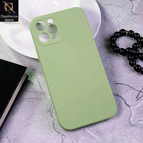 iPhone 12 Pro Cover - Light Green - Silicon Matte Candy Color Soft Case