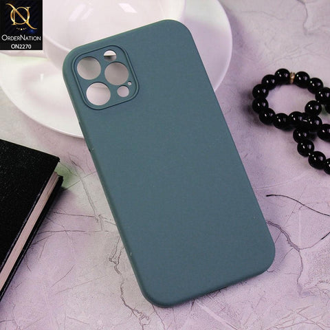 iPhone 12 Pro Cover - Pine Green - Design2 - Silicon Matte Candy Color Soft Case