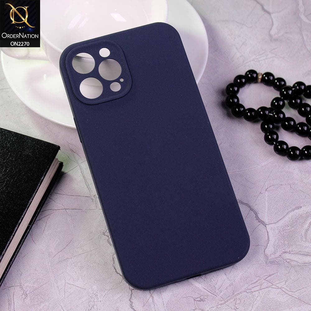 iPhone 12 Pro Max Cover - Midnight Blue - Silicon Matte Candy Color Soft Case