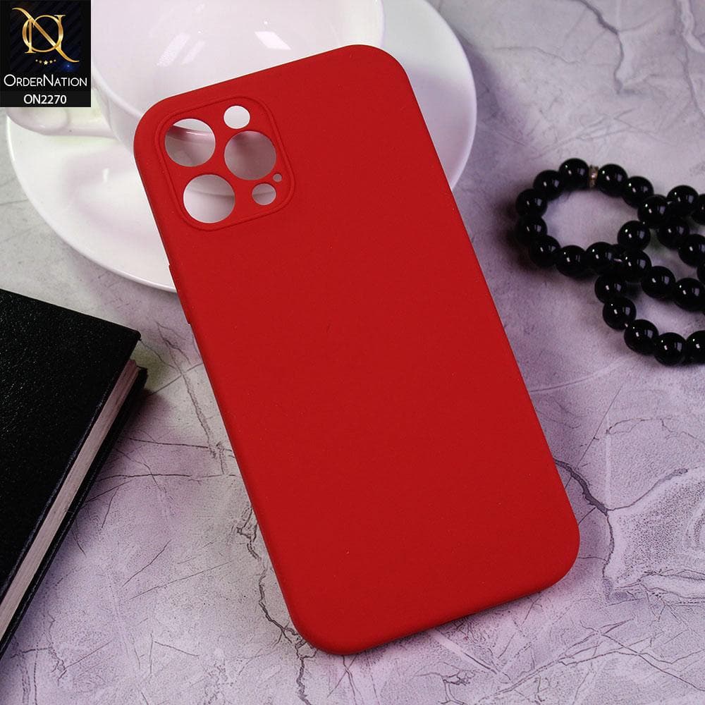 iPhone 12 Pro Max Cover - Red - Design1 - Silicon Matte Candy Color Soft Case