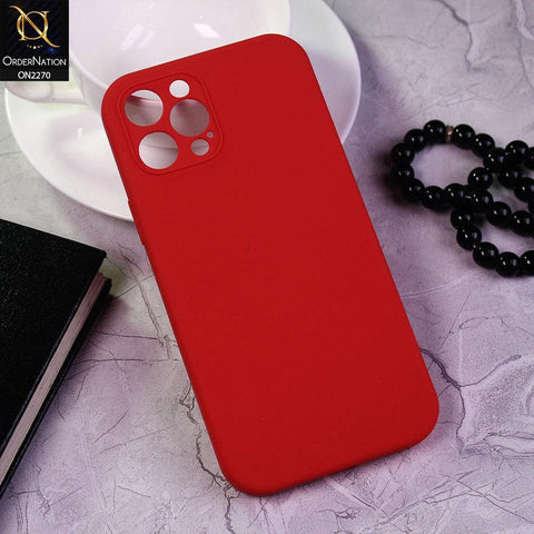 iPhone 12 Pro Max Cover - Red - Design1 - Silicon Matte Candy Color Soft Case