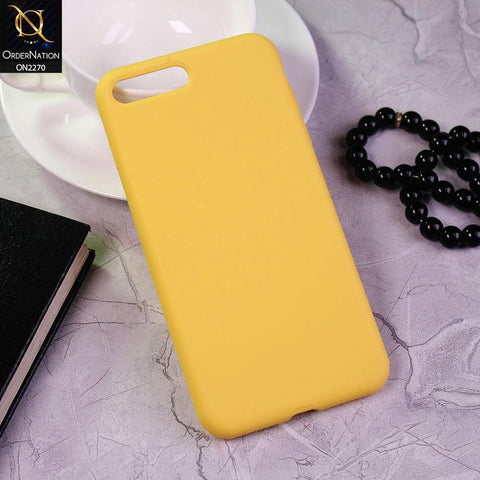 iPhone 8 Plus / 7 Plus Cover - Yellow - Design2 - Silicon Matte Candy Color Soft Case