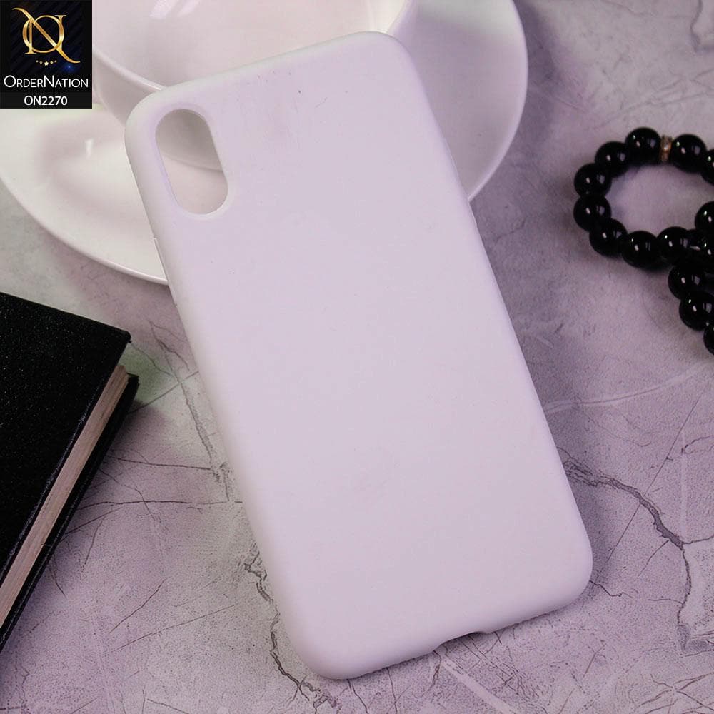 iPhone XS / X Cover - White - Silicon Matte Candy Color Soft Case