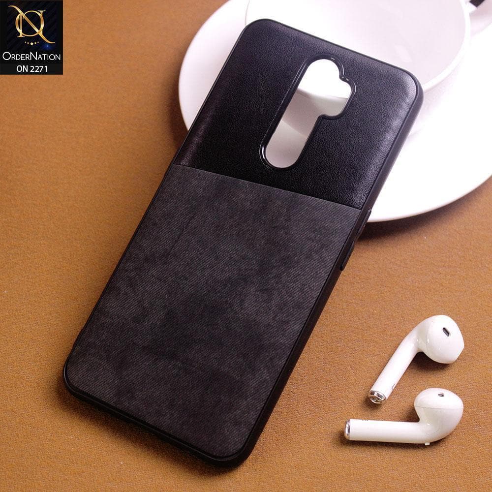 Oppo A5 2020 Cover - Black - Dual Town Leather Stylish Soft Case