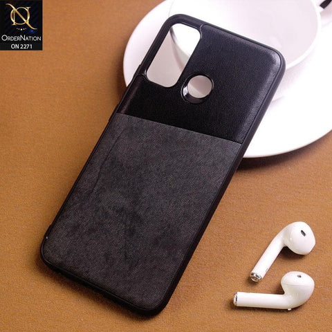 Infinix Hot 9 Cover - Black - Dual Town Leather Stylish Soft Case