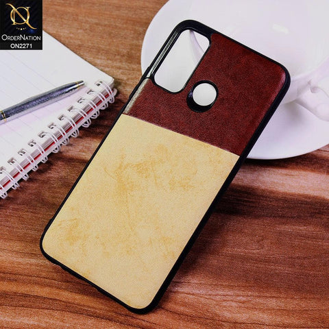 Infinix Hot 9 Cover - Light Brown - Dual Town Leather Stylish Soft Case