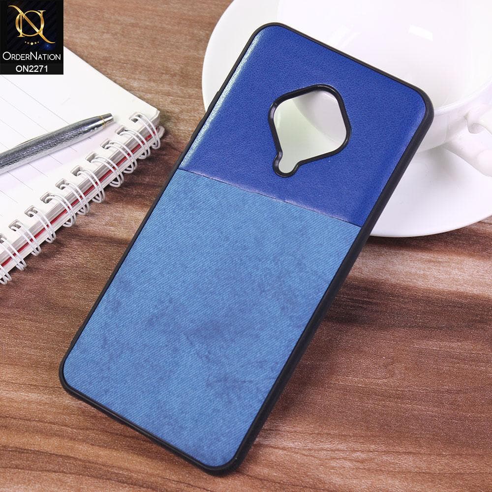Vivo S1 Pro Cover - Blue - Dual Town Leather Stylish Soft Case
