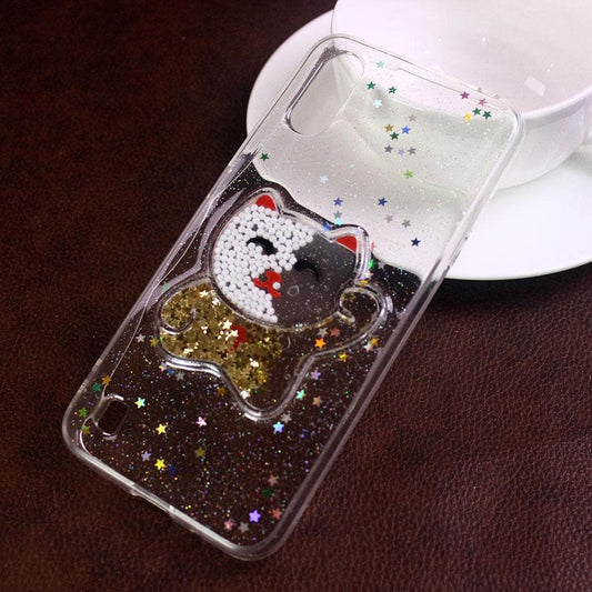 Samsung Galaxy A01 Cover - Design 2 - New 3D Transparent Glitter Case
