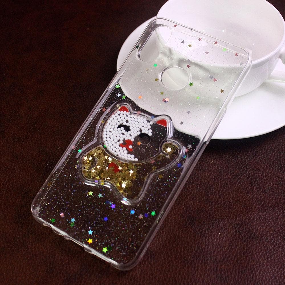 Samsung Galaxy A10s Cover - Design 2 - New 3D Transparent Glitter Case