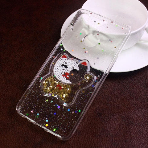Samsung Galaxy A10s Cover - Design 2 - New 3D Transparent Glitter Case