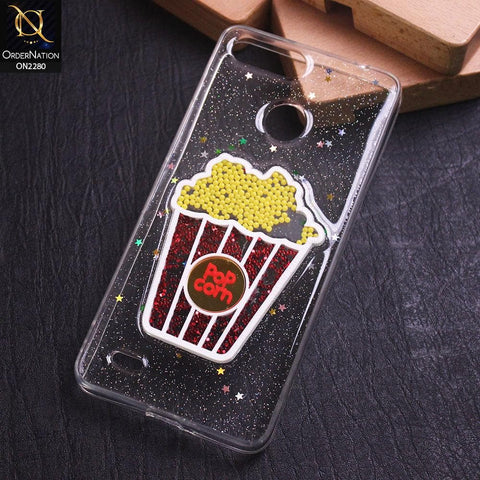 Tecno Pop 2 F Cover - Design 5 - New 3D Transparent Glitter Case