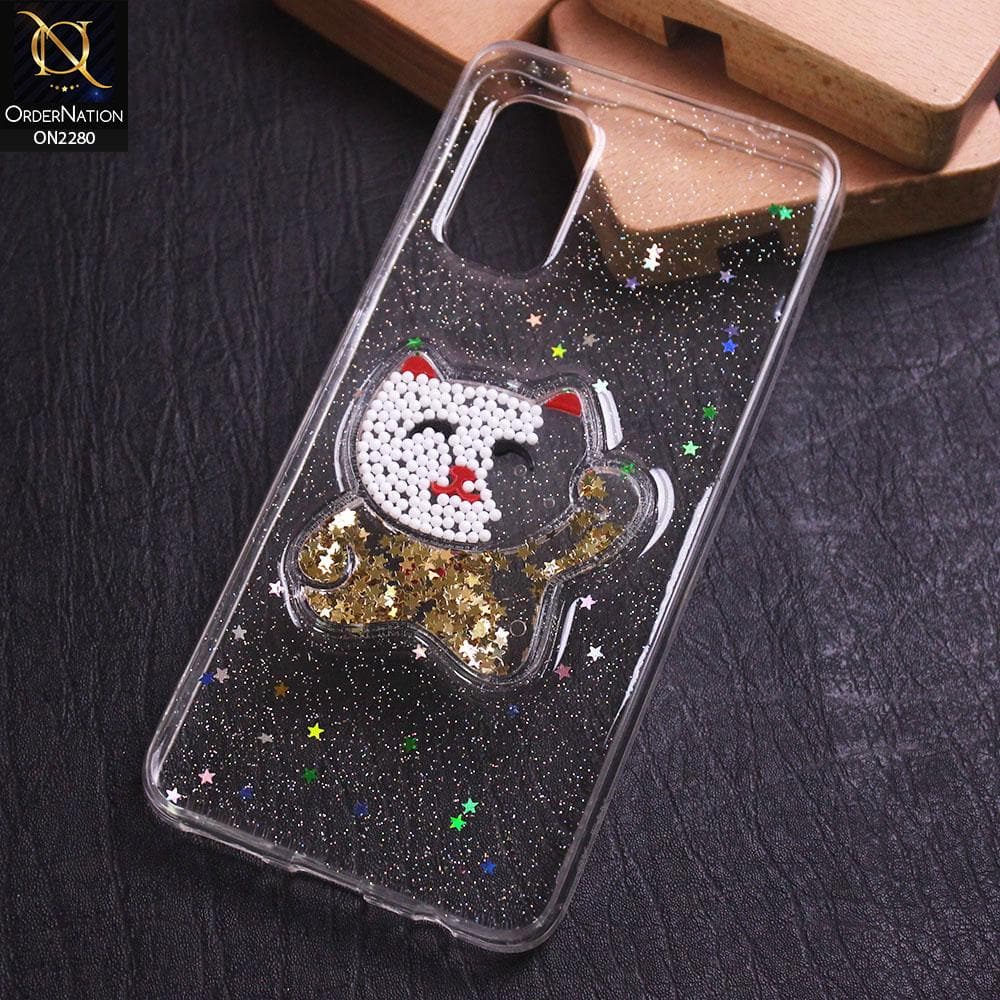 Vivo V17 Cover - Design 2 - New 3D Transparent Glitter Case