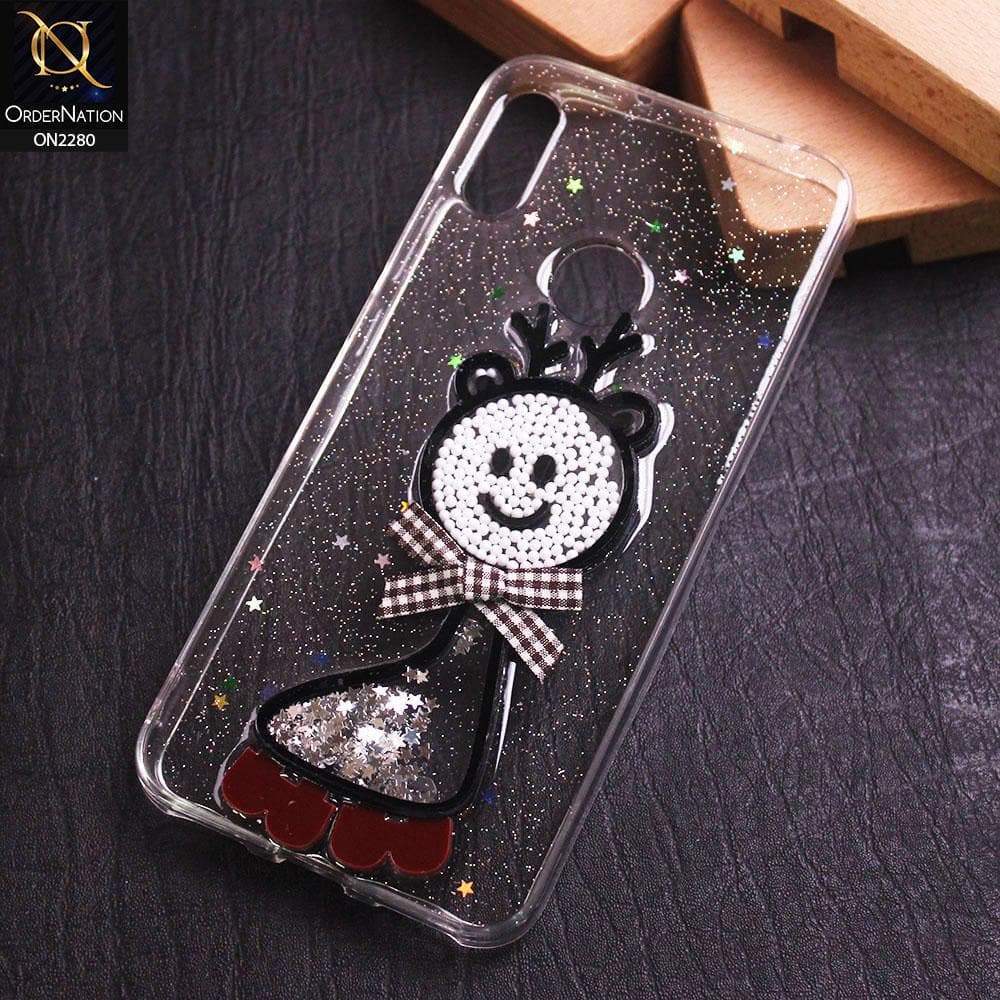 Huawei Huawei Y6s 2019Cover - Design 1 - New 3D Transparent Glitter Case