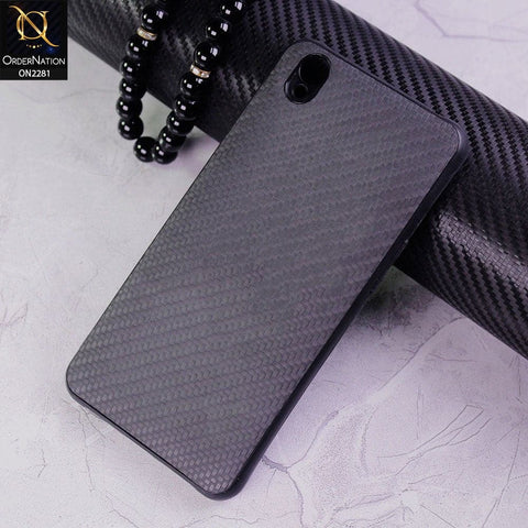 Oppo A37 Cover - Black - New Carbon Fiber Style Back Soft TPU Case