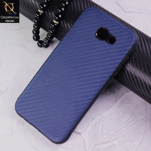 Samsung Galaxy A7 2017 / A720 Cover - Blue - New Carbon Fiber Style Back Soft TPU Case
