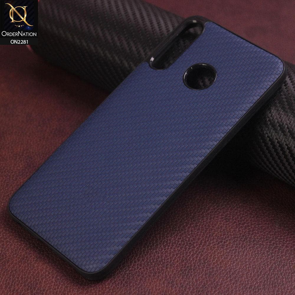 Tecno Camon 12 Air Cover - Blue - New Carbon Fiber Style Back Soft TPU Case