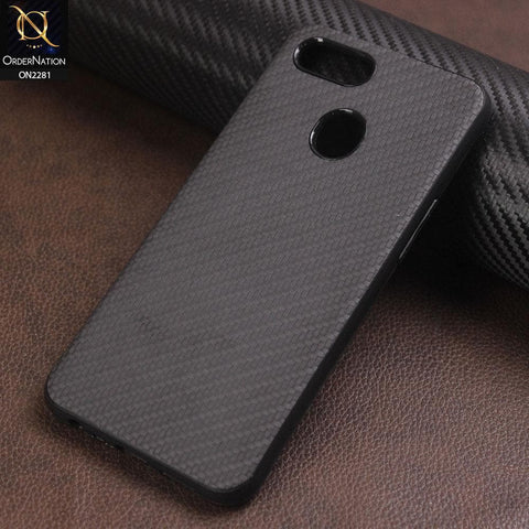 Realme 2 Pro Cover - Black - New Carbon Fiber Style Back Soft TPU Case